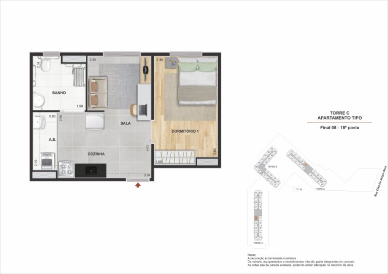 1 Dorm. 34,16M²